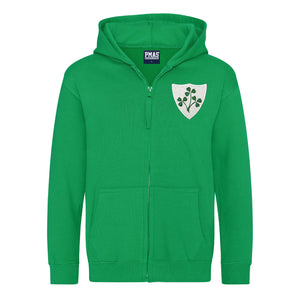 Kids Ireland EIRE Rugby Retro Style Zipped Hooded Sweatshirt
