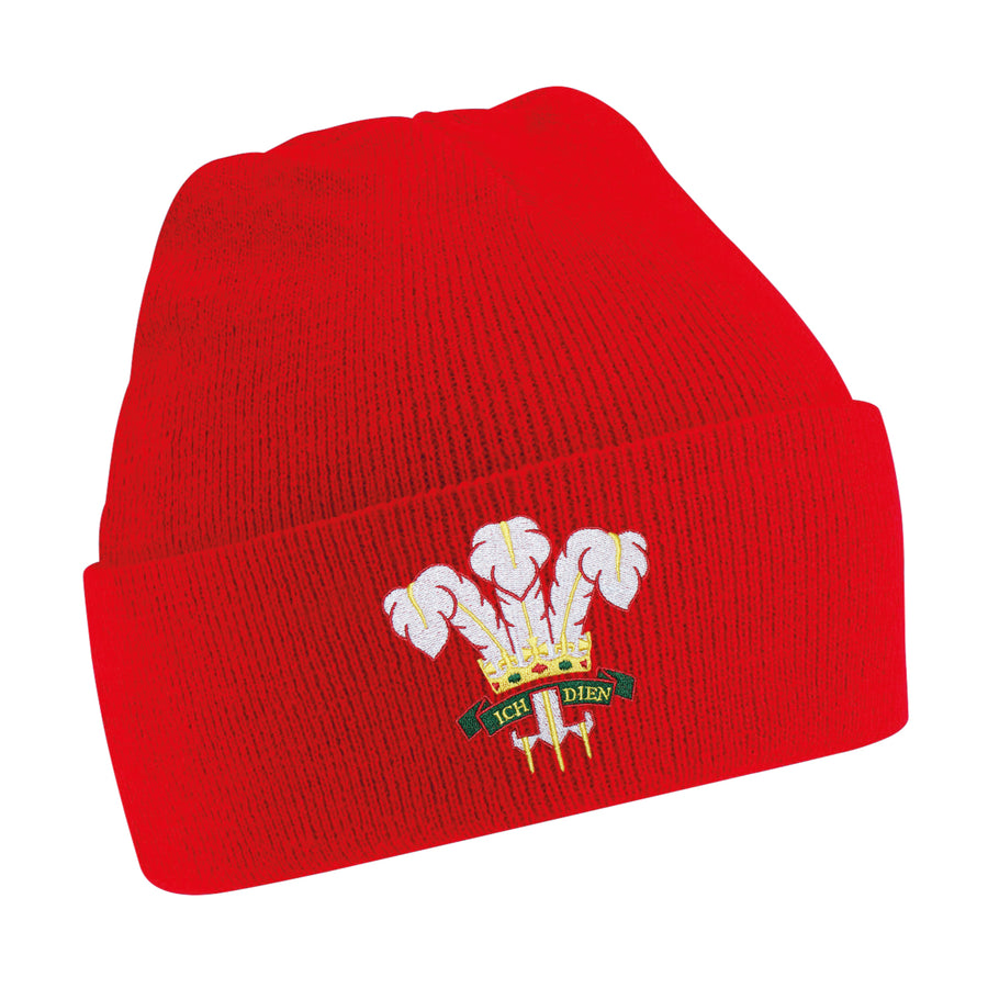 Kids Wales CYMRU Rugby Vintage Retro Cuffed Beanie Hat