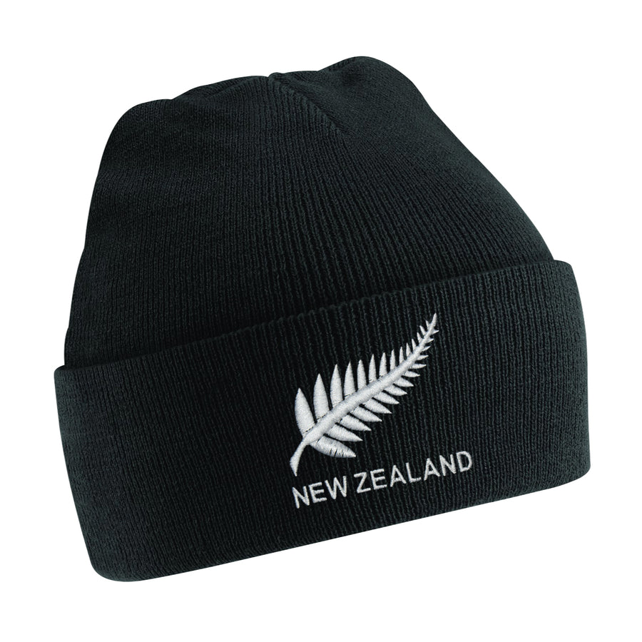 Kids New Zealand Vintage Retro Embroidered Rugby Football Beanie Hat