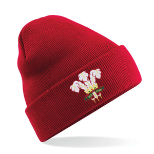 Unisex Wales CYMRU Rugby Vintage Retro Cuffed Beanie Hat