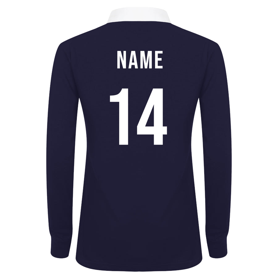 Ladies Ireland EIRE Rugby Vintage Style Long Sleeve Rugby Shirt with Free Personalisation