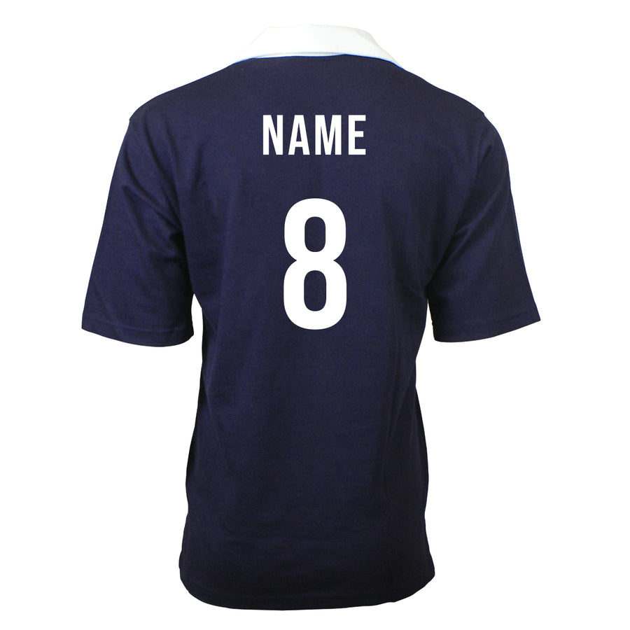 Unisex Scotland ALBA Rugby Vintage Style Short Sleeve Rugby Shirt With Free Personalisation