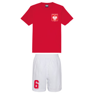 Kids Poland Polska Vintage Football Shirt & Shorts with Personalisation - Red / White