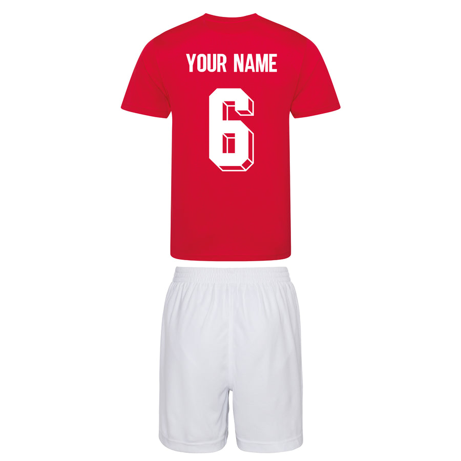 Kids Poland Polska Vintage Football Shirt & Shorts with Personalisation - Red / White