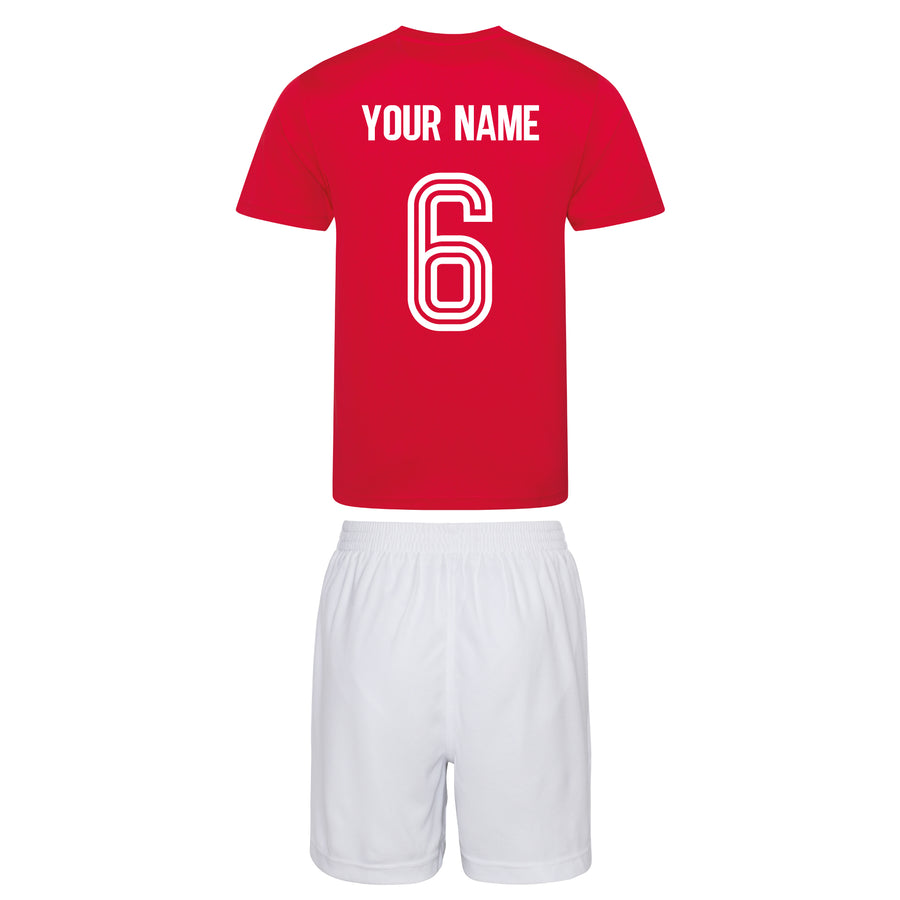 Kids Austria Osterreich Vintage Football Shirt & Shorts with Personalisation - Red / White