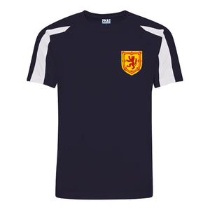 Kids Scotland Retro Football Shirt Shorts & Personalisation - Blue / White