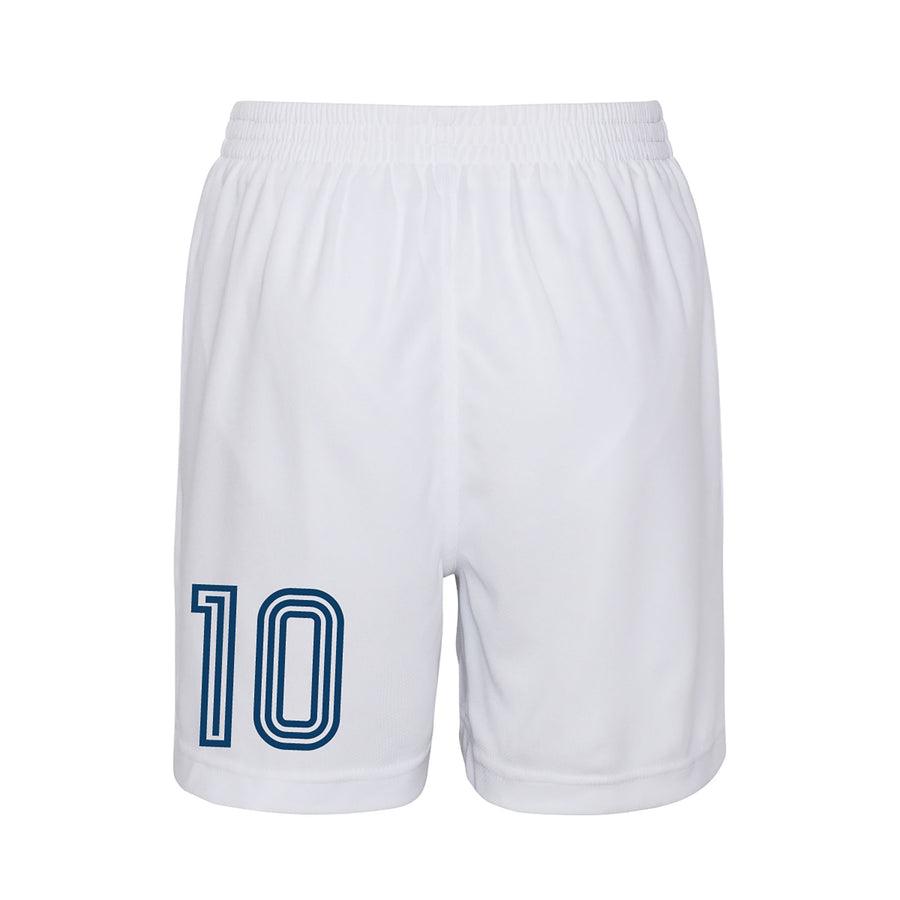 Kids Scotland Retro Football Shirt Shorts & Personalisation - Blue / White
