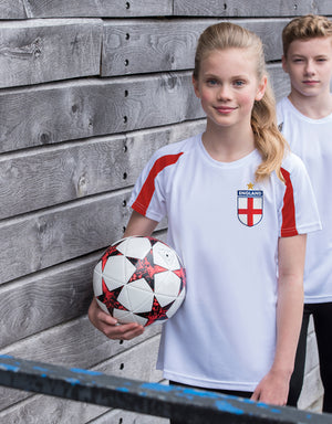 Kids Customisable England Football Home Kit Shirt and White Shorts with Free Personalisation