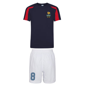 Kids France Les Bleus Vintage Football Shirt & Shorts with Free Personalisation Blue White