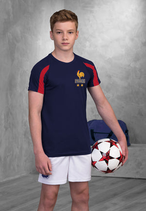 Kids France Les Bleus Vintage Football Shirt & Shorts with Free Personalisation Blue White