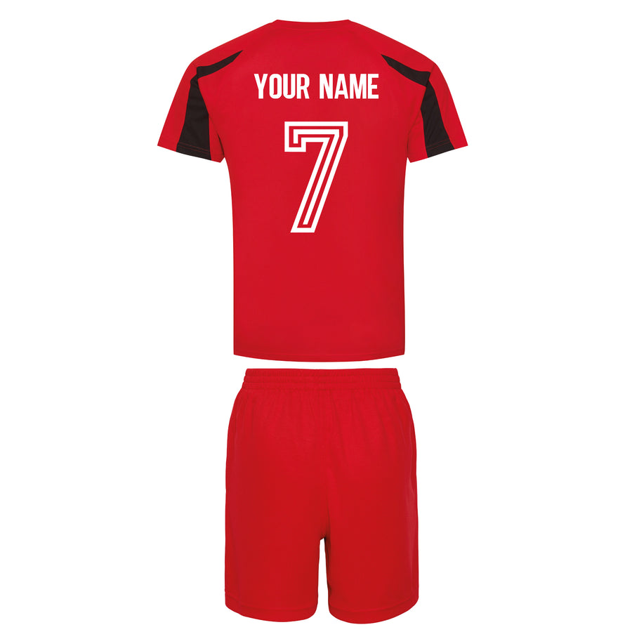 Kids Wales CYMRU Unofficial Football Shirt & Shorts with Free Personalisation