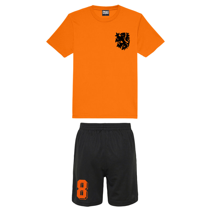 Kids Holland Nederlands Football Kit Shirt Shorts with Personalisation Orange Black