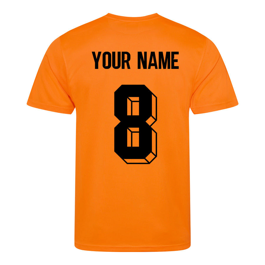 Kids Holland Nederlands Football Kit Shirt Shorts with Personalisation Orange Black