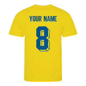 Kids Sweden Sverige Vintage Football Shirt Shorts & Personalisation - Yellow / Blue