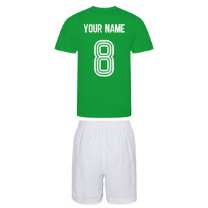 Kids Republic Ireland Eire Vintage Football Shirt Shorts & Personalisation - Green / White