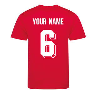 Kids Poland Polska Retro Football Shirt with Free Personalisation - Red