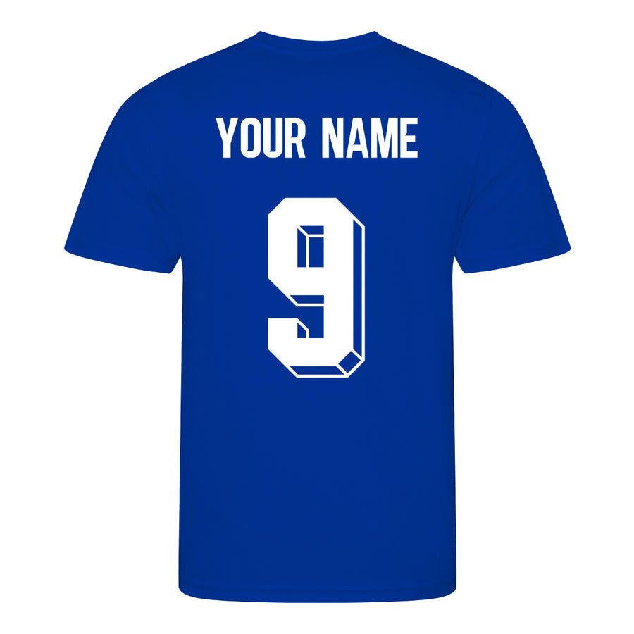 Kids Italy Italia Azzurri Vintage Football Shirt with Free Personalisation - Blue