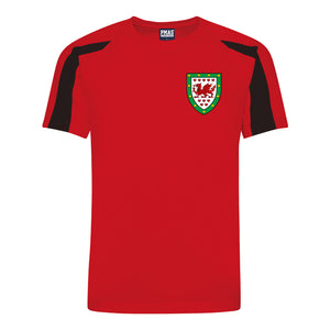 Kids Wales CYMRU Retro Football Shirt with Free Personalisation - Red