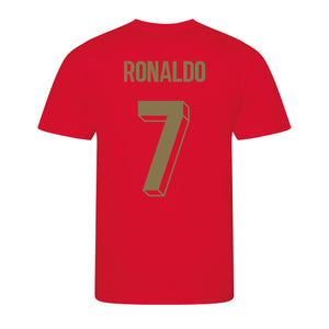 Kids Portugal Portuguesa Retro Football Shirt with Personalisation - Red / Red
