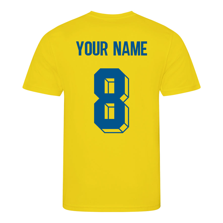 Kids Sweden Sverige Vintage Football Shirt with Free Personalisation - Yellow