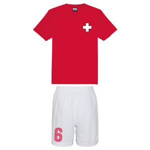 Kids Switzerland Suisse Unofficial Football Shirt & Shorts with Free Personalisation