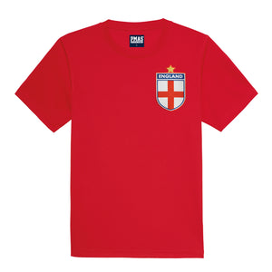 Adults England Retro Football Shirt with Free Personalisation - Red