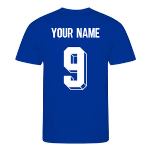 Adults Italy Italia Azzurri Retro Football Shirt with Free Personalisation - Blue