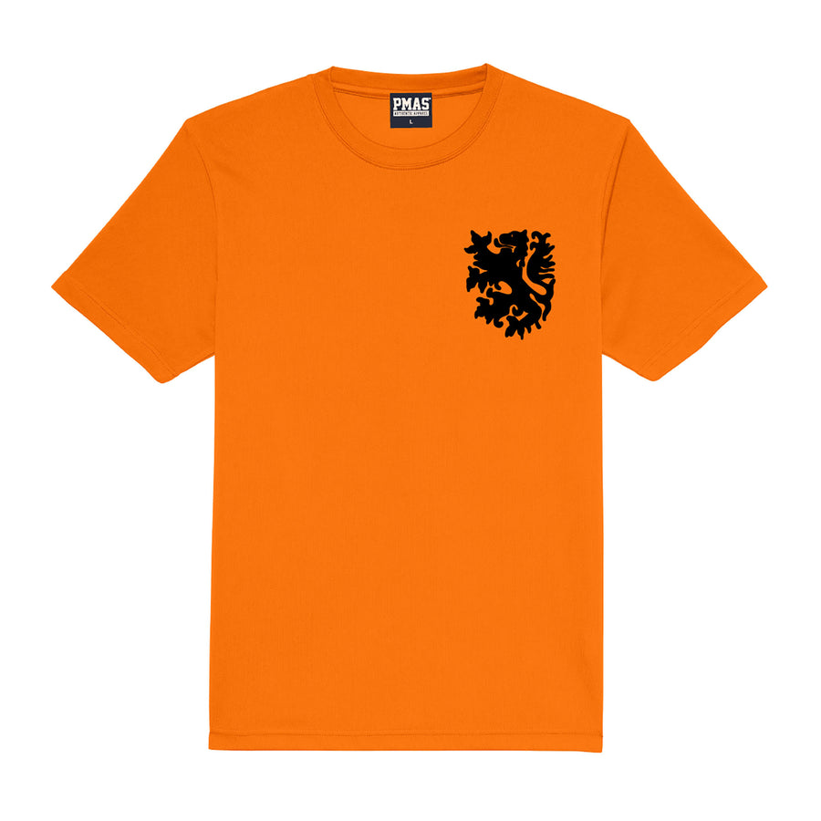 Adults Holland Nederlands Retro Football Shirt with Free Personalisation - Orange
