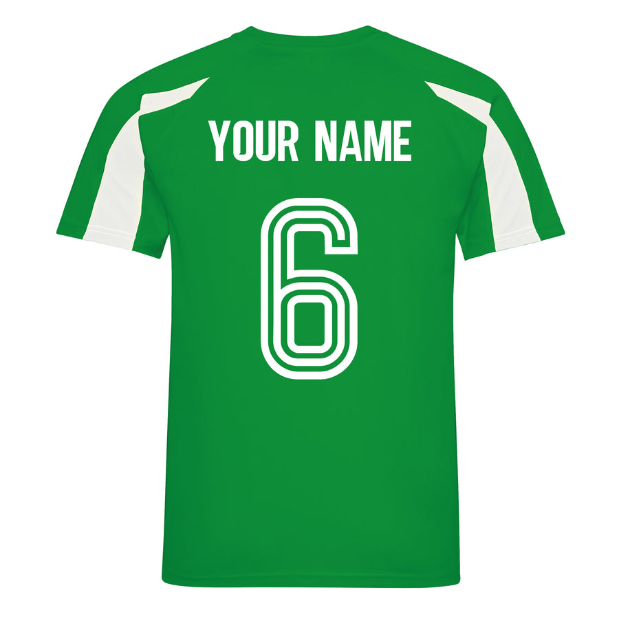 Adults Republic of Ireland Eire Retro Football Shirt with Free Personalisation - Green