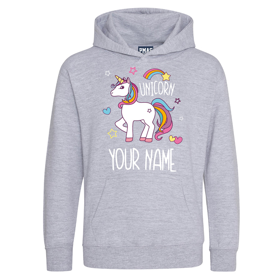 Girls Personalised Super Fabulous Rainbow Unicorn Hoodie Top