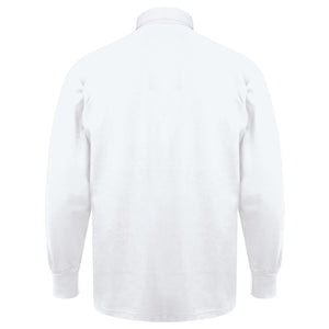 Adults England English Rose Vintage Style Long Sleeve Rugby Shirt with Free Personalisation - White