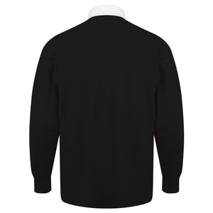 Adults England English Rose Vintage Long Sleeve Rugby Shirt with Free Personalisation - Black