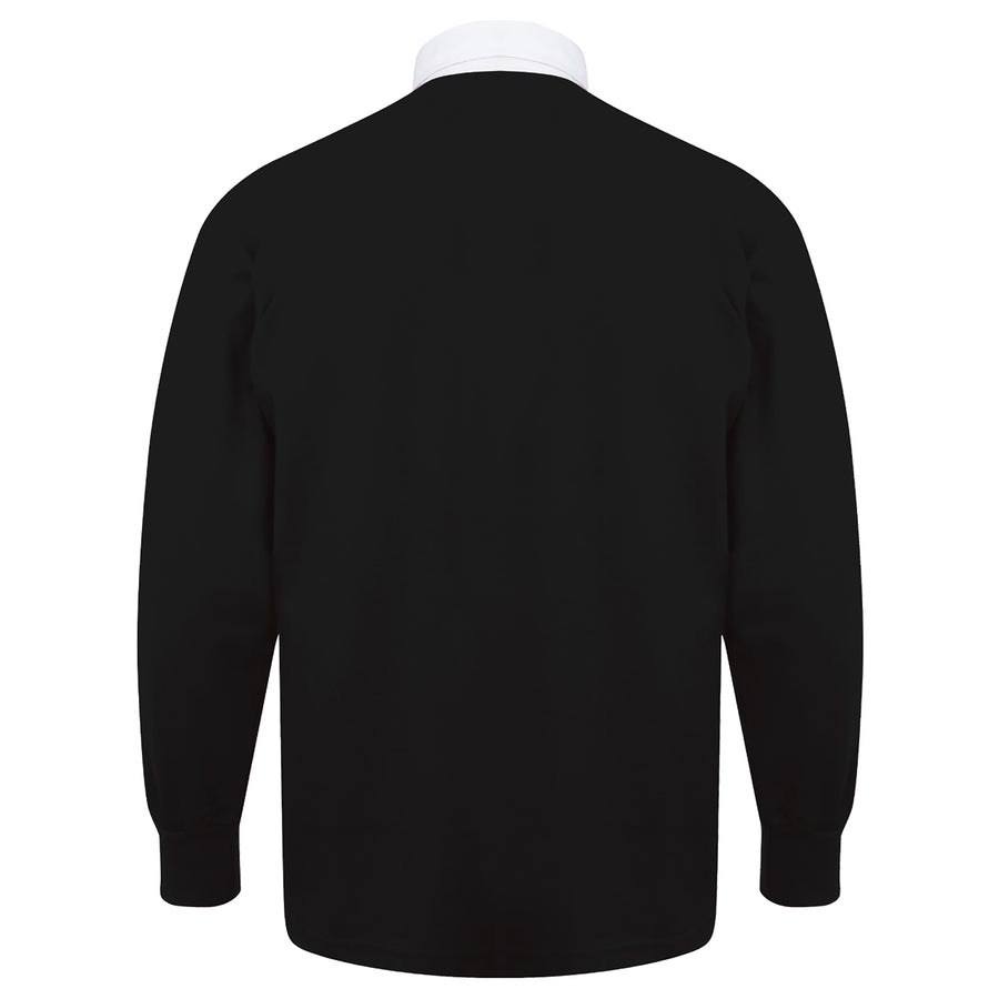 Adults England English Rose Vintage Long Sleeve Rugby Shirt with Free Personalisation - Black