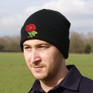 *Unisex England English Rugby Vintage Retro Cuffed Beanie Hat
