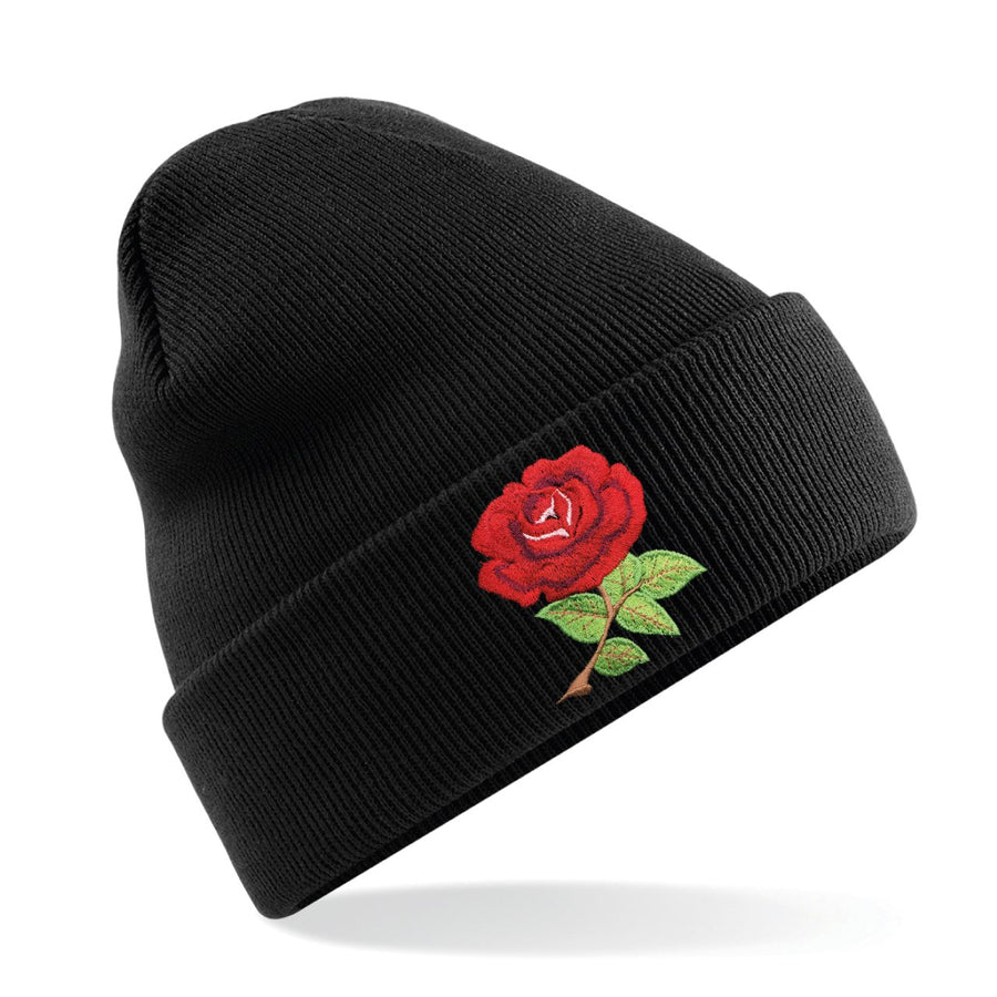 *Unisex England English Rugby Vintage Retro Cuffed Beanie Hat