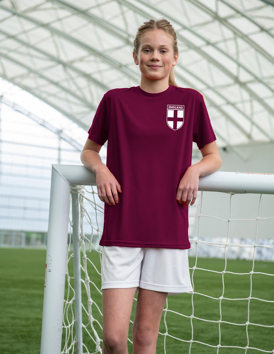 Kids Customisable England Style Football Shirt Lionesses Home with Free Personalisation