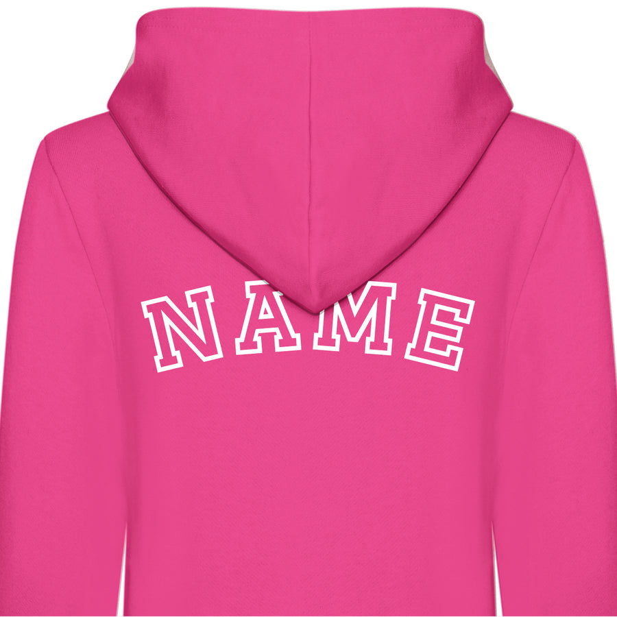 Kids Personalised Hooded Onesies All-in-One Suit - Personalised with Front Initial and Name on Back