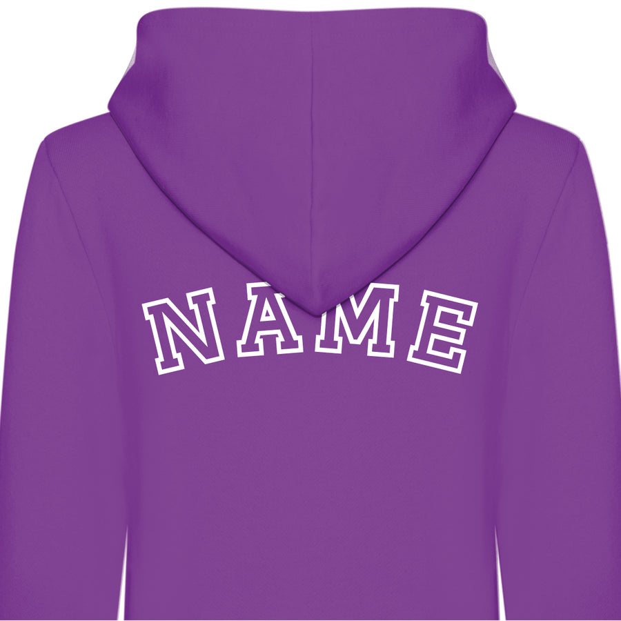 Kids Personalised Hooded Onesies All-in-One Suit - Personalised with Front Initial and Name on Back