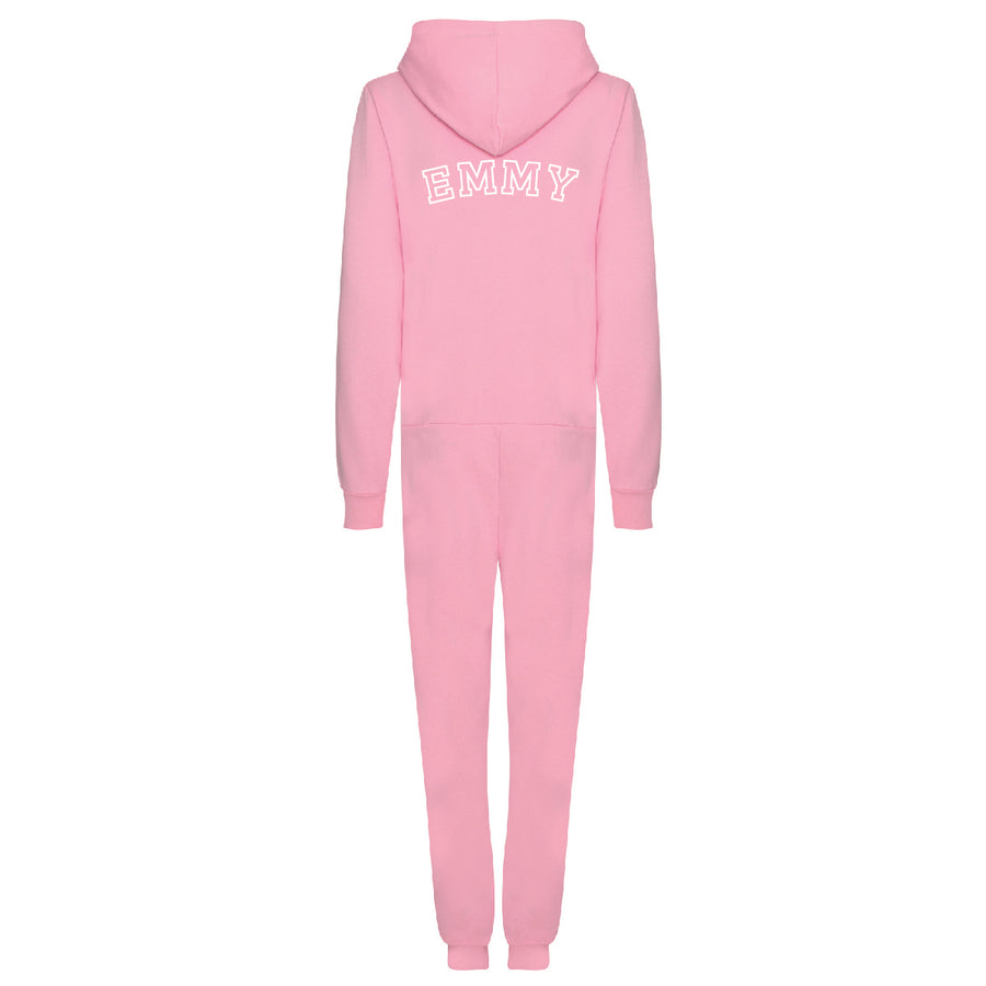 Adult Unisex Personalised Hooded Onesies All-in-One Suit - Personalised with Front Initial and Name on Back