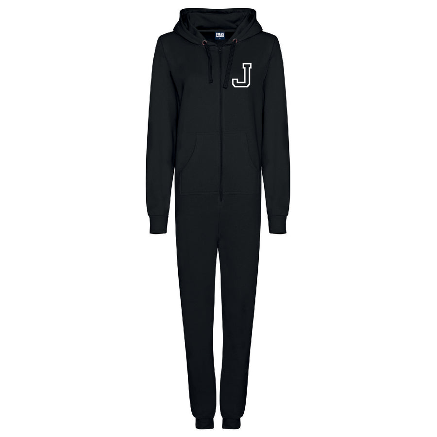 Adult Unisex Personalised Hooded Onesies All-in-One Suit - Personalised with Front Initial and Name on Back