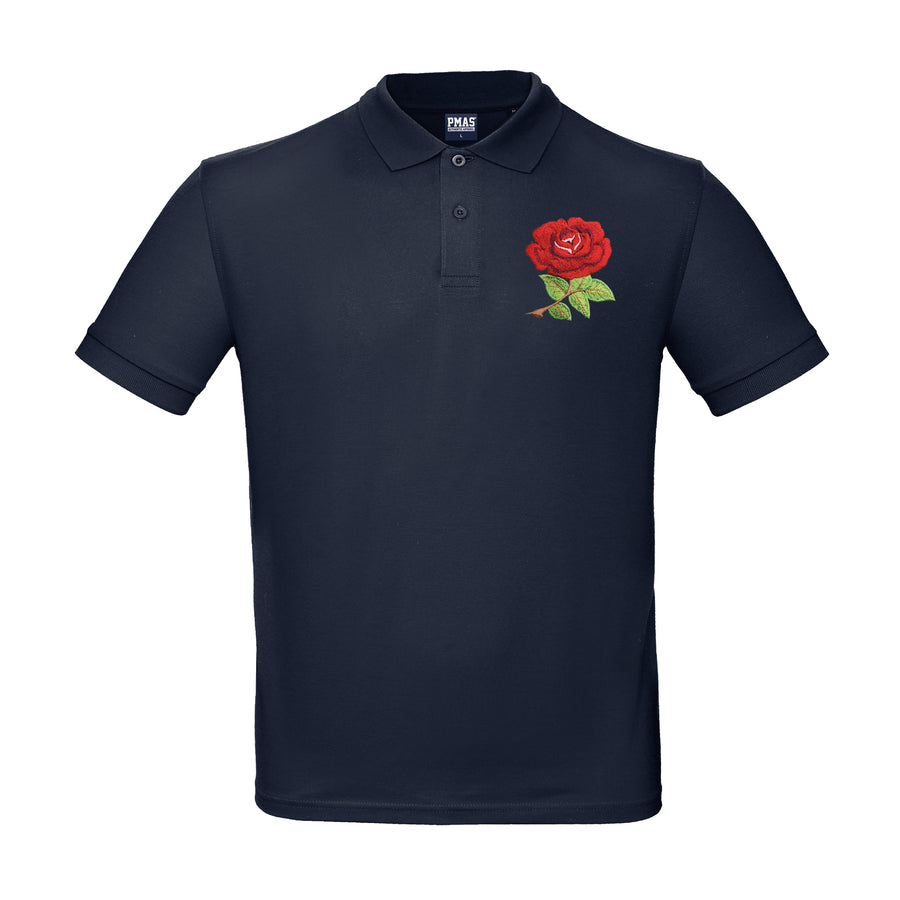 Kids Personalised England Embroidered Crest Rugby Polo Shirt - Navy