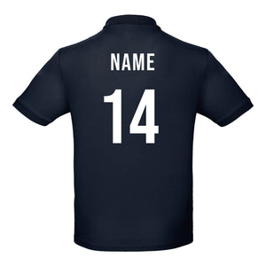 Kids Personalised England Embroidered Crest Rugby Polo Shirt - Navy