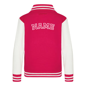 Kids Baseball Style Varsity Jacket and Matching Joggers - Personalised with Front Initial Step and Name on Back Letterman Style