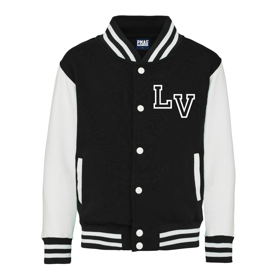 Kids Baseball Style Varsity Jacket - Personalised with Front Initial Step and Name on Back Letterman Style