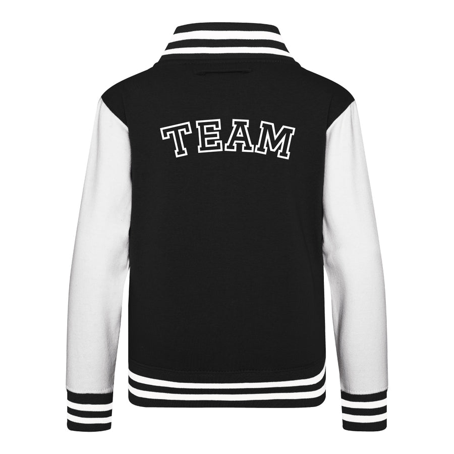 Kids Baseball Style Varsity Jacket and Matching Joggers - Personalised with Front Initial Step and Name on Back Letterman Style