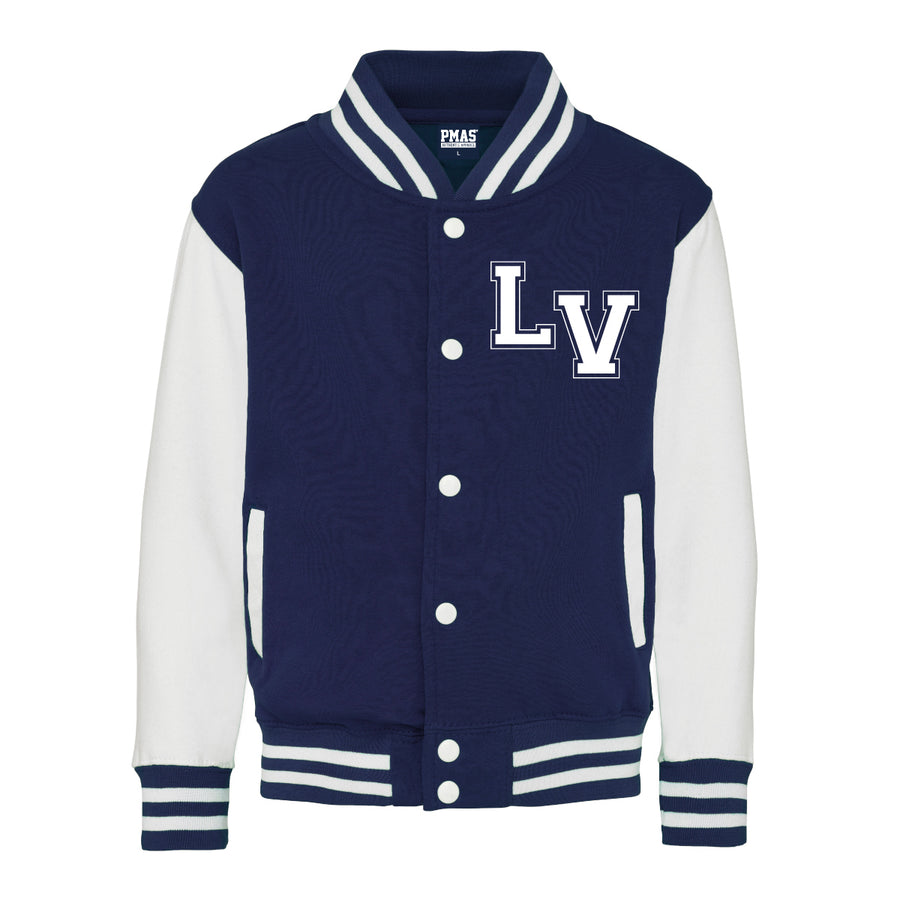 Kids Baseball Style Varsity Jacket - Personalised with Front Initial Step and Name on Back Letterman Style