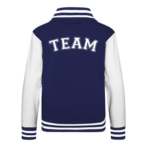 Kids Baseball Style Varsity Jacket and Matching Joggers - Personalised with Front Initial Step and Name on Back Letterman Style