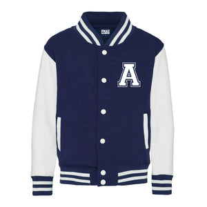 Kids Baseball Style Varsity Jacket and Matching Joggers - Personalised with Front Initial Step and Name on Back Letterman Style