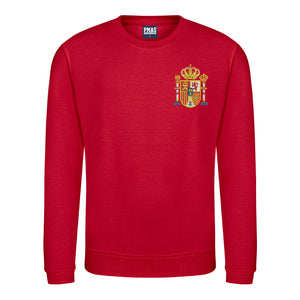 Kids Retro Spain Espana Embroidered Football Fan Sweatshirt Long Sleeve - Red