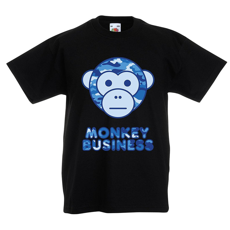 Kids Ape Camo Monkey Business T-Shirt - Black